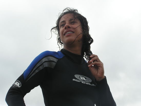 Tammy ganz verzaubert nach dem Schwimmen mit den Schildkroeten!