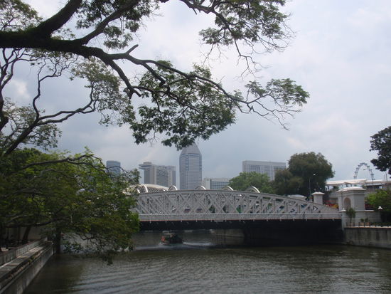 Skyline und der "Singapur Flyer" (Riesenrad)