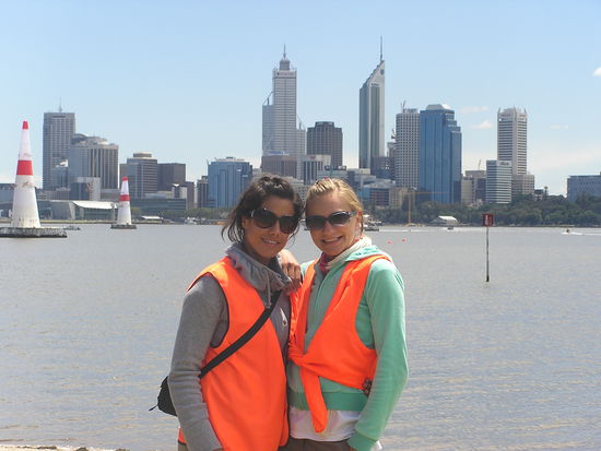 Mit Blick auf die Skyline von Perth lies es sich gut arbeiten.