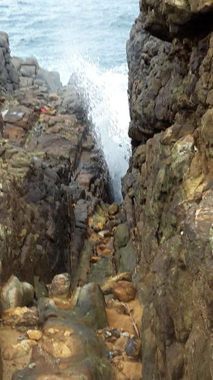 das Blow Hole - wenigstens 2 Fontänen haben wir gesehen.