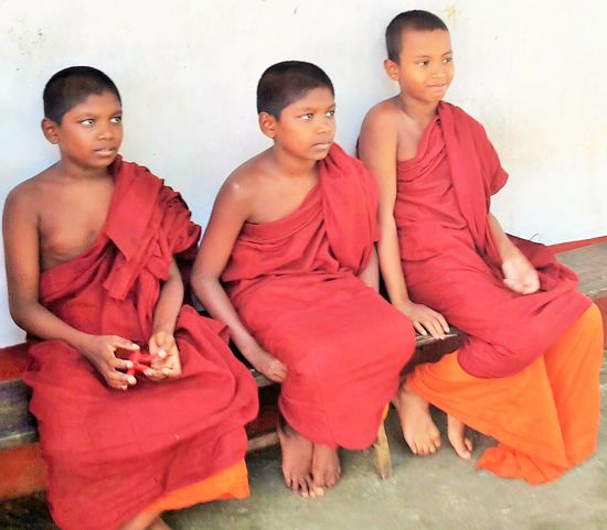 wahrscheinlich eines der schönsten Fotos überhaupt - aufgenommen habe ich diese 3 Kindermönche in einem Tempel in der Nähe der Lagune in Hikkaduwa