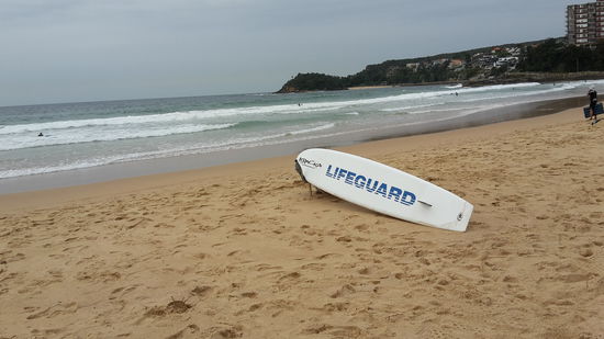 Manly Beach bei schlechteren Wetter- bei Sonne kann jeder. Wahrscheinlich habe ich einen der ca 30 verregneten Tagen in Australien ausgerechnet bei meinem Besuch erwischt.