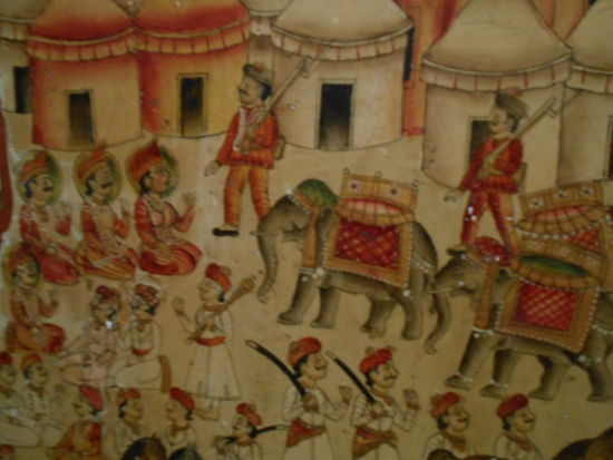 schöne Wandmalereien, natürlich mit Elefanten.