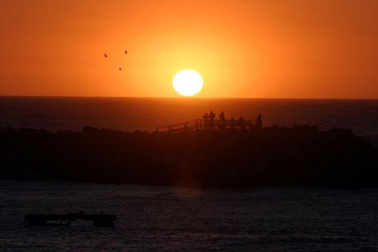 Im Pub & Restaurant "The Lighthouse" genehmigten wir uns den "Sundowner". Ein wunderschöner Sonnenuntergang begleitete uns bei 2 x Campari und 2 x Soda Water für 27,00 N$ oder 3,26 Euro.