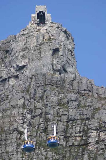 die Seilbahn, hinauf zum Tafelberg