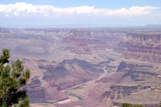450 km lang ist die Schlucht des Grand Canyon.
Davon liegen 350 km innerhalb des Nationalparks.
