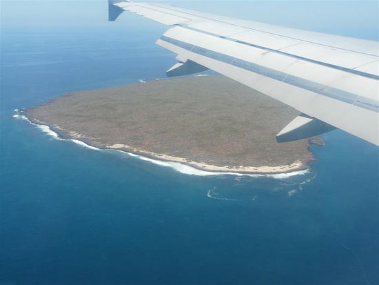 Galapagos, Isabela im Landeanflug