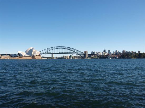 Blick vom Botanischen Garten auf die Harbour-Bridge und das Opera-House