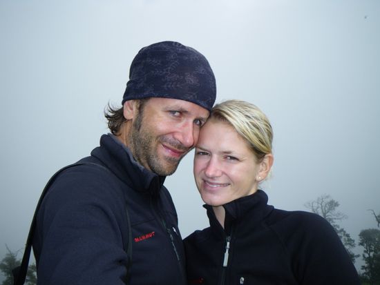 Hinter uns sollte eigentlich das Bergpanorama zu bewundern sein...