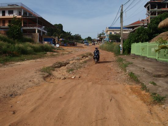 Strasse vor unserem Hotel.