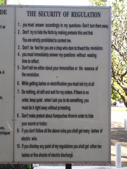 Die Regeln und die Folgen fuer die Nichteinhaltung dieser.