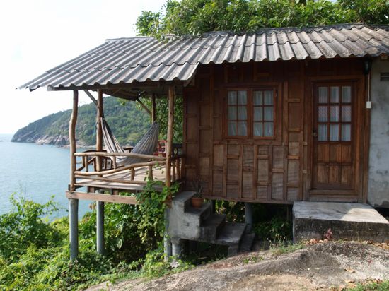 Unser 650 Bath Huette mit Ausblick!