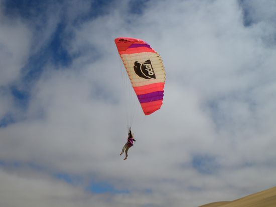 Nachdem Katja etwas zu hoch geweht wurde, musste von weiter unten gestartet werden!