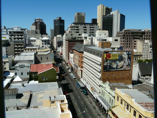 Blick auf die Longstreet vom Hostel aus