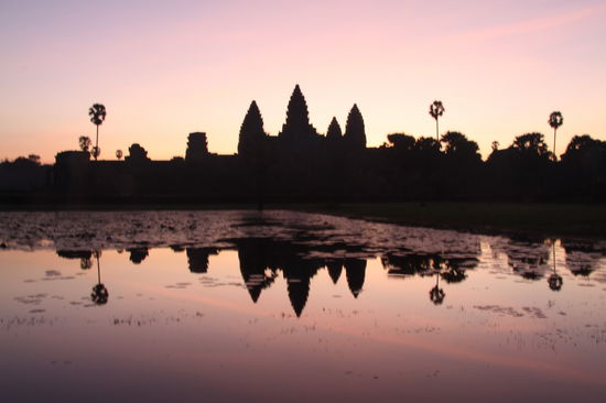 der Sonnenaufgang vor Angkor Wat