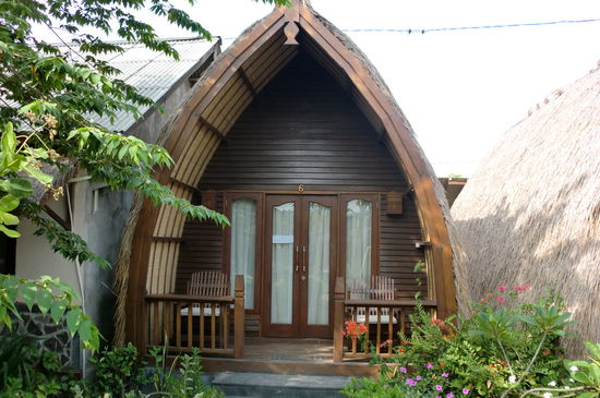 unser Bungalow auf Gili Trawangan für gerade mal 250.000 Rupien