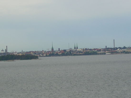 Blick von der Fähre auf Helsinki