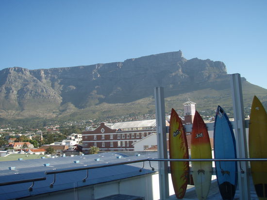 Blick von der Hotelterrasse auf den Tafelberg