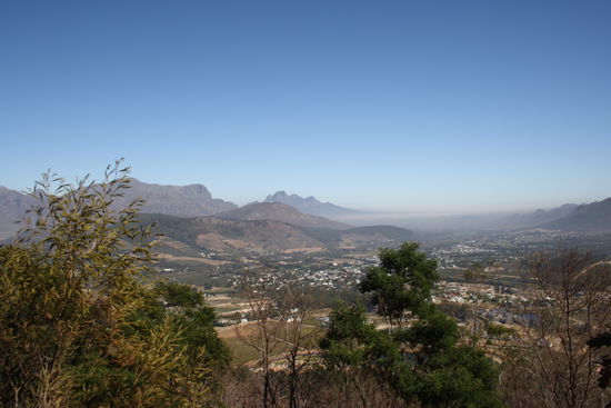 Blick auf das Tal von Franschhoek