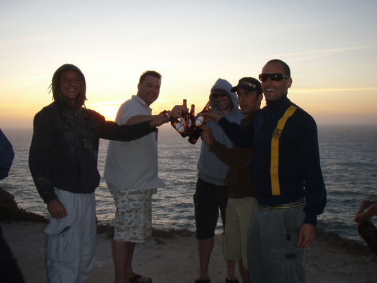 Ein Sagres in Sagres(v.l.) Ich und Surffreunde.