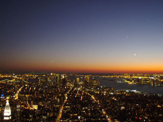 Manhattan bei Sonnenunttergang