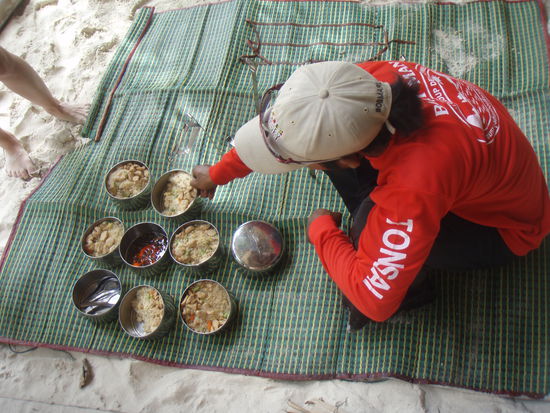 Mittagessen am Strand