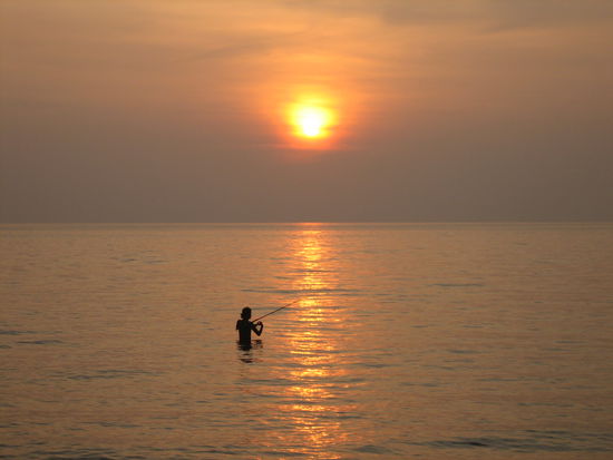 Die Fische koennen doch bitte gar nichts mehr sehen. Ist doch schon viel zu dunkel.
