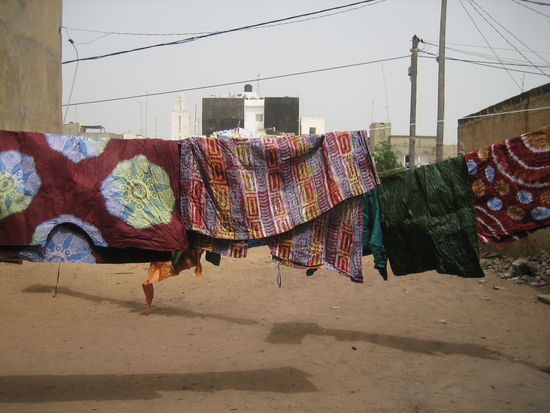 Batiktücher mit stempeltechnik