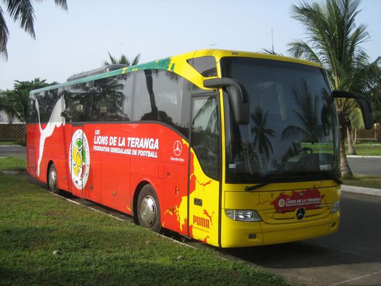 Tourbus der Senegalesischen Nationalmannschaft
