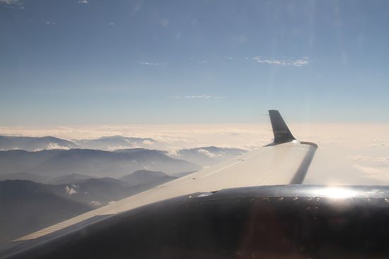 Und hier schon wieder der Rueckflug. Der Flug dauerte 1 Stunde.