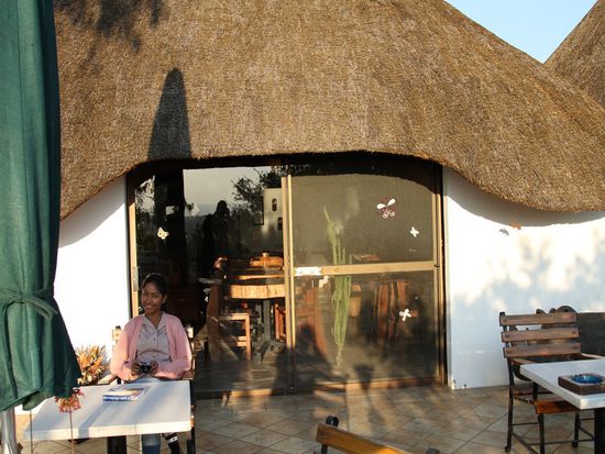 Hier beim Kaffee nachdem wir am Nachmittag angekommen sind.