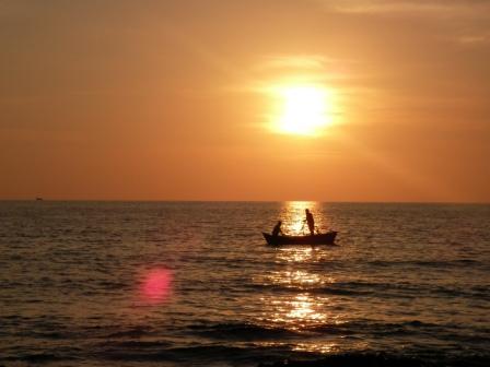 Sonnenuntergang am Hausstrand