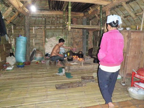 Am ersten Tag bei der Zubereitung des Abendessen