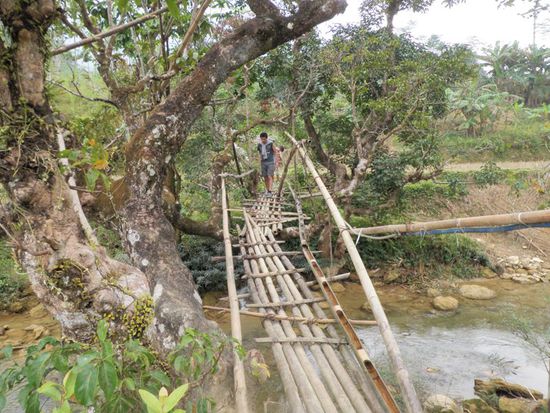 Ueber jedes Bacherl fuehrt ein Brueckerl, bei dieser ist rechts gleich die Wasserleitung mitverlegt