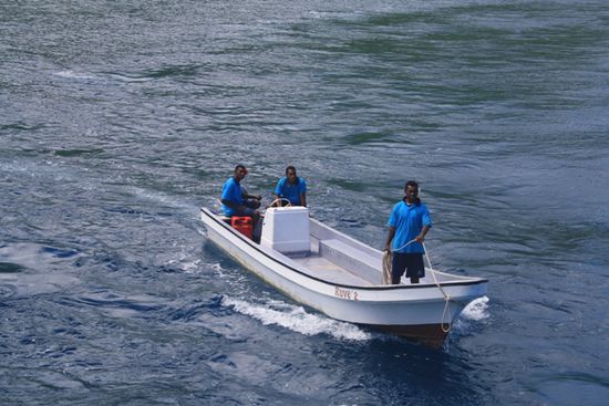 Abholservice vom grossen Boot