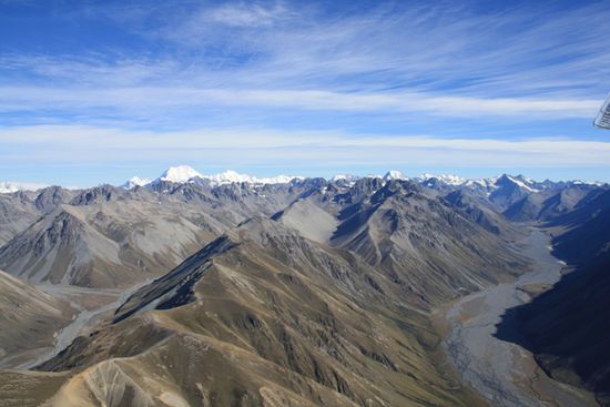 Rechts die 24 km lange Gletscherzunge vom Tasman Gletscher