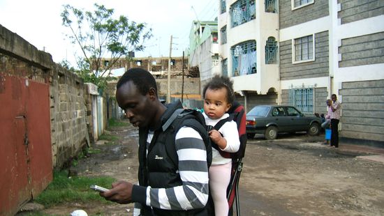 Evans mit Kimmy vor Marcis Tor