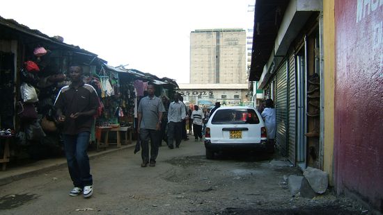 Händler in einer Seitenstraße