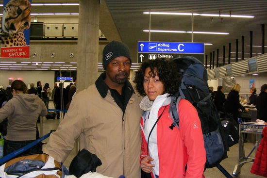 Abschiedsfoto mit Papa Hardaway