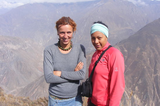 Momo und ich nach dem Aufstieg