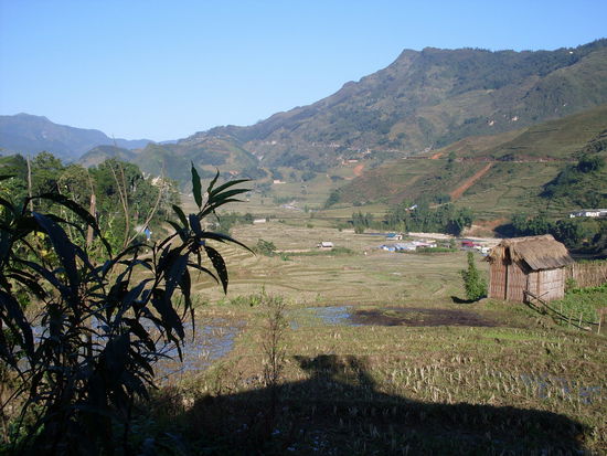 Blick von der Terrasse unseres Homestays