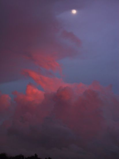 Mondaufgang in der Abendröte