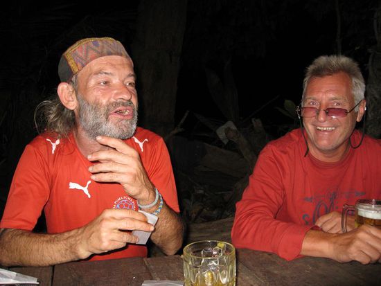 Jacky und Wolfgang beim rumalbern