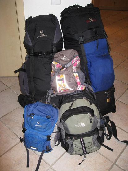 Gepäck von Frank, Nicole, Liam und Lynn