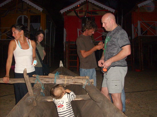 wir auf dem weg zum Abendessen