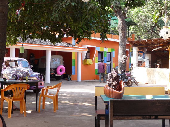 unser fruehstuecksplatz in anjuna