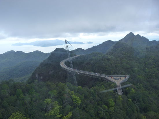 der Skywalk in den Bergen von Langkawi, von da hat man einen traumhaften Ausblick auf die Insel und alles ringsherum