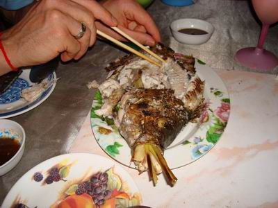 Fisch am Mekongufer, echt lecker!