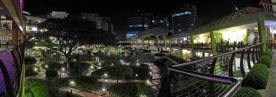 Der tropische Garten im Innenhof des Ayala Centers.