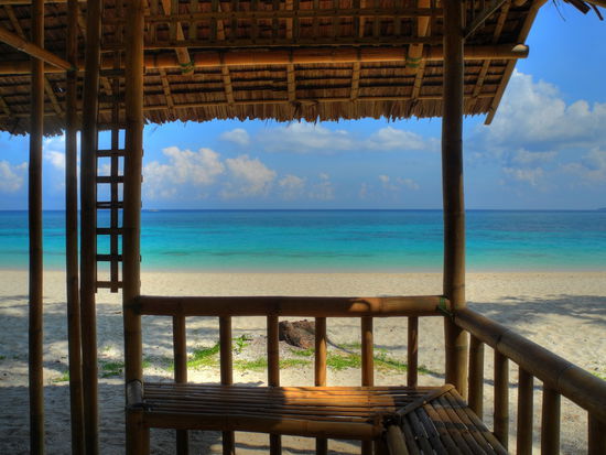 In der kleinen Hütte fühle ich mich wie Robinson Crusoe.